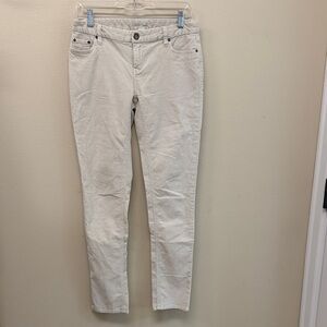 Garnet Hill Cream Corduroy Low Rise Straight Leg Pants Sz4